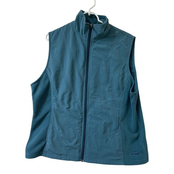 Columbia Womens Size XL Blue Fleece Polyester Full Zip Vest Outdoors Hiking - Picture 1 of 5